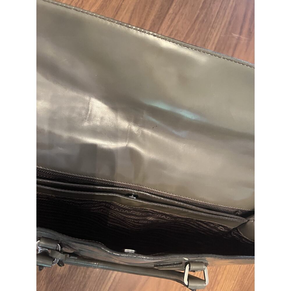 Prada Spazzolato Glossy Matte Gray Patent Leather - Picture 13 of 13